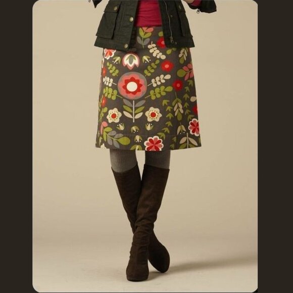 Boden Lined Cotton Floral A-Line Skirt - 6L - Picture 2 of 10